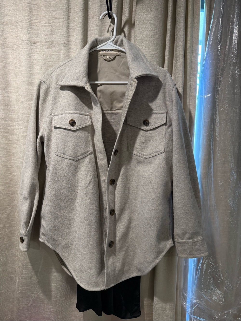 Blank NYC Light Gray Button-Up Shacket